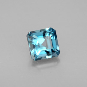 Topazio naturale blu da 1,57 ct, taglio smeraldo, VVS-VS