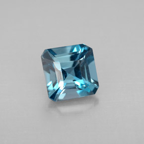 Topazio naturale blu da 1,35 ct, taglio smeraldo, VVS-VS