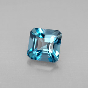 Topazio naturale blu da 1,35 ct, taglio smeraldo, VVS-VS