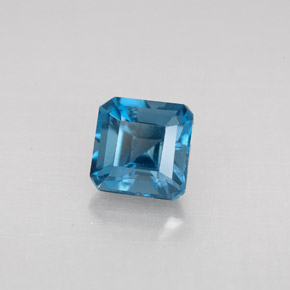 Topazio naturale blu da 1,61 ct, taglio smeraldo, VVS-VS