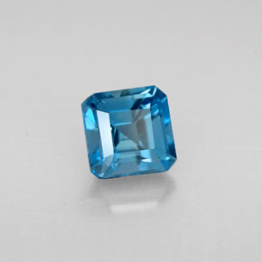 Topazio naturale blu da 1,61 ct, taglio smeraldo, VVS-VS