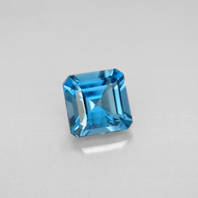Topazio naturale blu da 1,37 ct, taglio smeraldo, VVS-VS