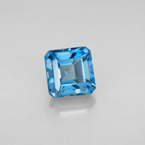 Topazio naturale blu da 1,64 ct, taglio smeraldo, VVS-VS