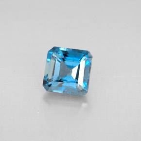 Topazio naturale blu da 1,48 ct, taglio smeraldo, VVS-VS