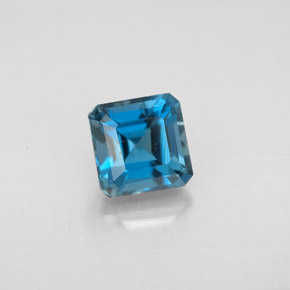 Topazio naturale blu da 1,60 ct, taglio smeraldo, VVS-VS