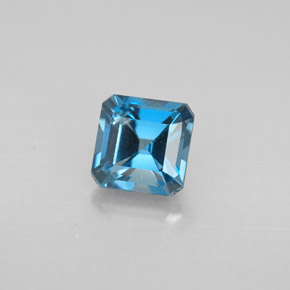 Topazio naturale blu da 1,47 ct, taglio smeraldo, VVS-VS