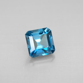 Topazio naturale blu da 1,47 ct, taglio smeraldo, VVS-VS