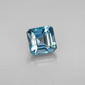 Topazio naturale blu da 1,61 ct, taglio smeraldo, VVS-VS
