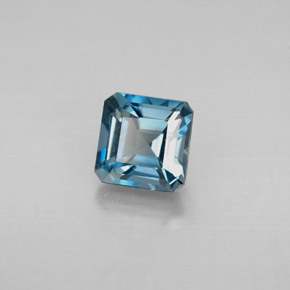Topazio naturale blu da 1,61 ct, taglio smeraldo, VVS-VS