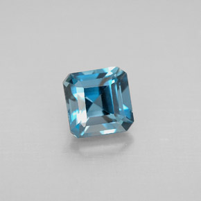 Topazio naturale blu da 1,52 ct, taglio smeraldo, VVS-VS