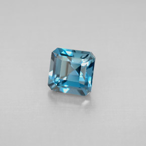 Topazio naturale blu da 1,52 ct, taglio smeraldo, VVS-VS