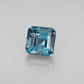 Topazio naturale blu da 1,54 ct, taglio smeraldo, VVS-VS
