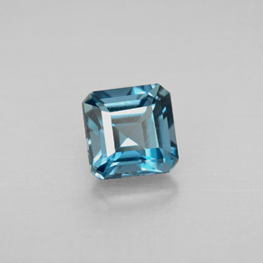 Topazio naturale blu da 1,54 ct, taglio smeraldo, VVS-VS