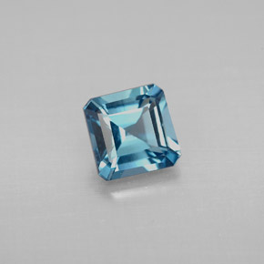 Topazio naturale blu da 1,38 ct, taglio smeraldo, VVS-VS