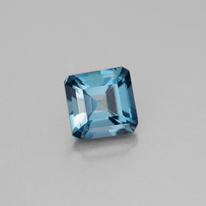 Topazio naturale blu da 1,50 ct, taglio smeraldo, VVS-VS