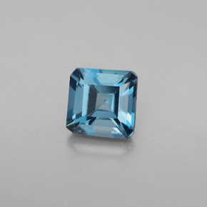 Topazio naturale blu da 1,50 ct, taglio smeraldo, VVS-VS