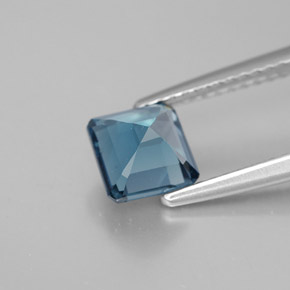 Topazio naturale blu da 1,50 ct, taglio smeraldo, VVS-VS