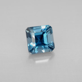 Topazio naturale blu da 1,57 ct, taglio smeraldo, VVS-VS