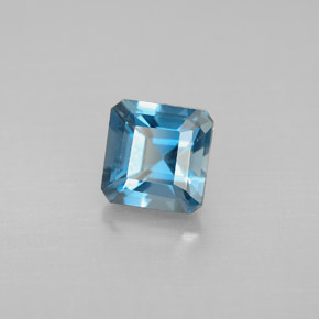 Topazio naturale blu da 1,57 ct, taglio smeraldo, VVS-VS