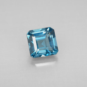 Topazio naturale blu da 1,45 ct, taglio smeraldo, VVS-VS