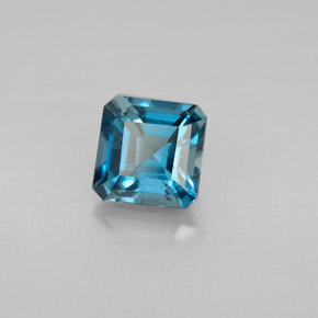 Topazio naturale blu da 1,50 ct, taglio smeraldo, VVS-VS