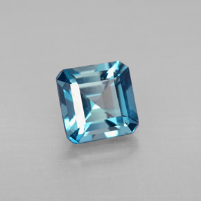 Topazio naturale blu da 1,51 ct, taglio smeraldo, VVS-VS