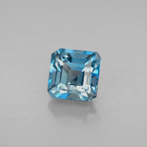 Topazio naturale blu da 1,77 ct, taglio smeraldo, VVS-VS