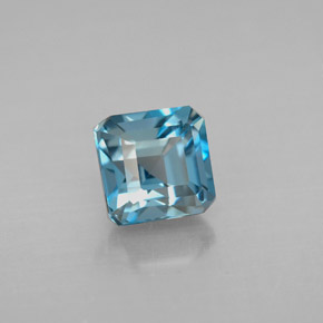 Topazio naturale blu da 1,77 ct, taglio smeraldo, VVS-VS