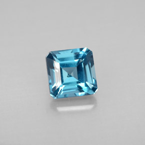 Topazio naturale blu da 1,57 ct, taglio smeraldo, VS