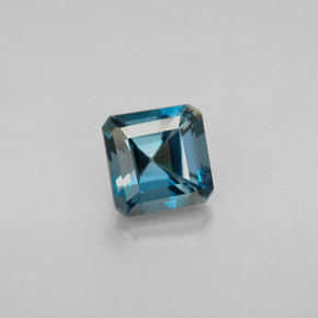 Topazio naturale blu da 1,46 ct, taglio smeraldo, VVS-VS