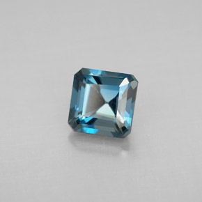 Topazio naturale blu da 1,46 ct, taglio smeraldo, VVS-VS