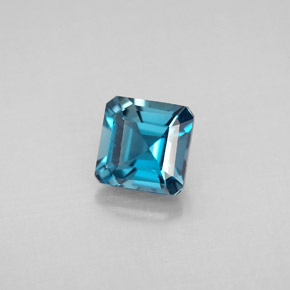 Topazio naturale blu da 1,46 ct, taglio smeraldo, VVS-VS