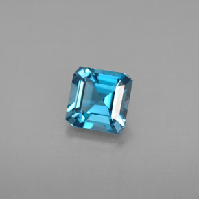 Topazio naturale blu da 1,34 ct, taglio smeraldo, VVS-VS