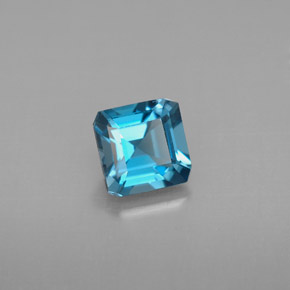 Topazio naturale blu da 1,34 ct, taglio smeraldo, VVS-VS