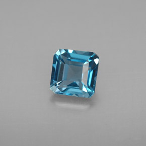 Topazio naturale blu da 1,42 ct, taglio smeraldo, VVS-VS