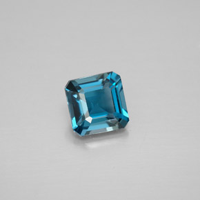 Topazio naturale blu da 1,30 ct, taglio smeraldo, VVS-VS
