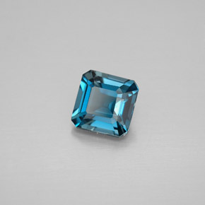 Topazio naturale blu da 1,30 ct, taglio smeraldo, VVS-VS