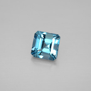 Topazio naturale blu da 1,38 ct, taglio smeraldo, VVS-VS