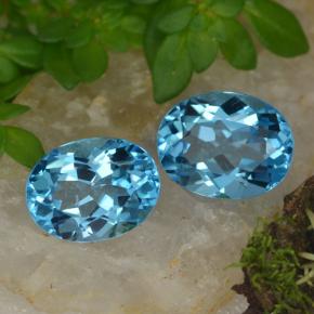 Topazio naturale blu da 4,71 ct, taglio ovale, VVS-VS