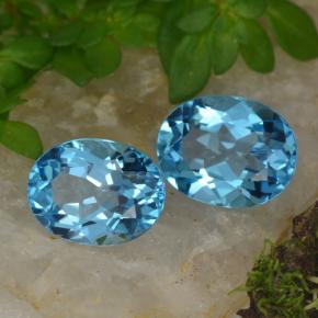 Topazio naturale blu da 4,71 ct, taglio ovale, VVS-VS