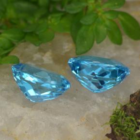 Topazio naturale blu da 4,71 ct, taglio ovale, VVS-VS