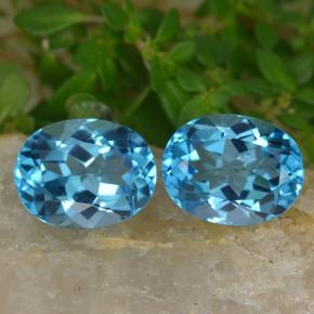 Topazio naturale blu da 5,02 ct, taglio ovale, VVS