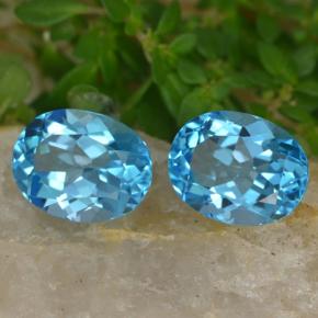 Topazio naturale blu da 5,02 ct, taglio ovale, VVS