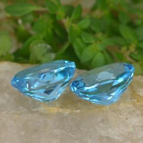 Topazio naturale blu da 5,02 ct, taglio ovale, VVS