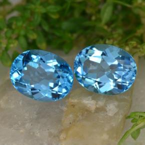 Topazio naturale blu da 5,43 ct, taglio ovale, VVS-VS