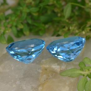 Topazio naturale blu da 5,43 ct, taglio ovale, VVS-VS