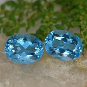 Topazio naturale blu da 4,65 ct, taglio ovale, VVS-VS