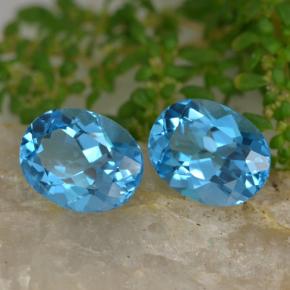Topazio naturale blu da 4,65 ct, taglio ovale, VVS-VS