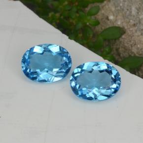 Topazio naturale blu da 4,28 ct, taglio ovale, VVS-VS