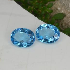 Topazio naturale blu da 4,28 ct, taglio ovale, VVS-VS